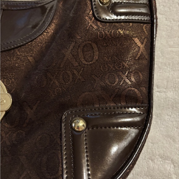 XOXO Dark Brown Shoulder Bag with Gold Accents - Picture 4 of 12